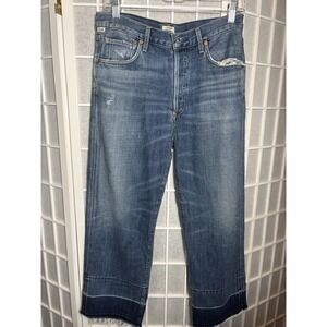 Citizens of Humanity Cora High-Rise Crop Undone Hem Jeans Size 27